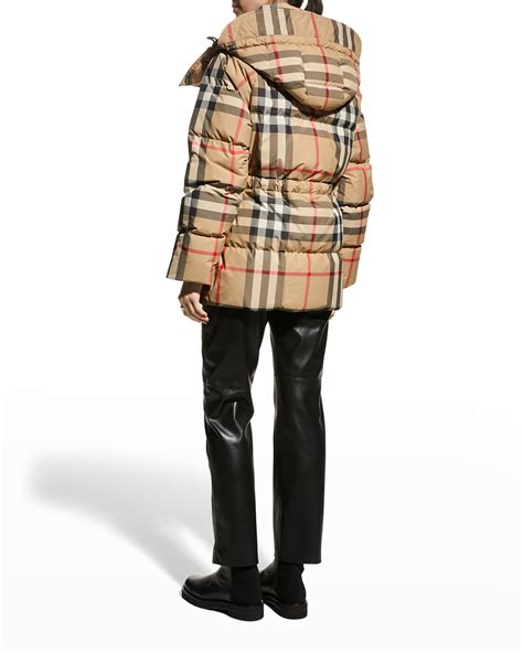 burberry detachable sleeve hooded puffer jacket|burberry check cropped puffer jacket.